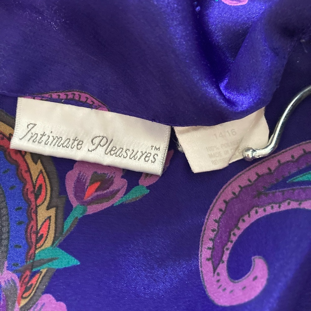 Vintage Intimate Pleasures Night Robe Hollywood Glam 14/16 Polyester Ornate - Picture 8 of 8